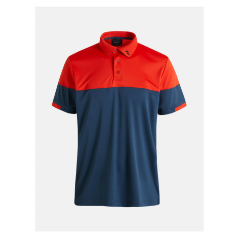 Polokošile peak performance m player block polo blue steel midnight