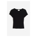 H & M - Tričko z jemného úpletu - černá