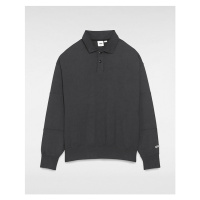 VANS Premium Collared Long Sleeve Rugby Shirt Men Black, Size