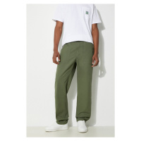 Bavlněné kalhoty Engineered Garments Fatigue Pant zelená barva, jednoduché, OR299.CT010