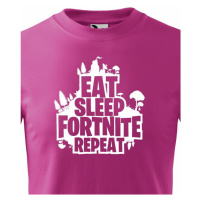 Dětské tričko s potiskem  Eat Sleep Fortnite Repeat