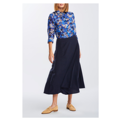 SUKNĚ GANT D1. TWILL WRAP MIDI SKIRT modrá