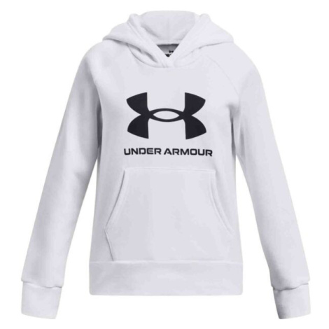 Under Armour RIVAL FLEECE BL HOODIE Dívčí mikina, bílá, velikost