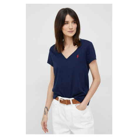 Bavlněné tričko Polo Ralph Lauren tmavomodrá barva, 211902403