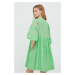 Bavlněné šaty Rich & Royal zelená barva, mini