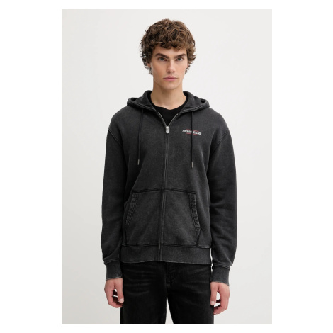 Bavlněná mikina Guess Jeans pánská, šedá barva, s potiskem, M5BQ32 KCPR1