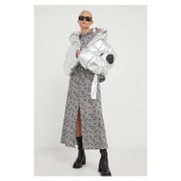 Péřová bunda MMC STUDIO Maffo Gloss dámská, šedá barva, zimní, oversize