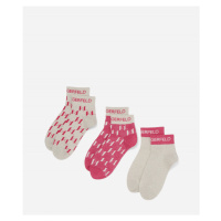 Ponožky 3-pack karl lagerfeld k/monogram short socks 3p růžová