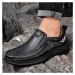 Prošívané loafers nazouvací boty pánské kožené