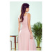 Růžové elegantní maxi šaty popruhy
