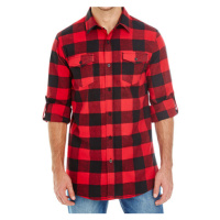Burnside Pánská flanelová košile BU8210 Red - Black -Checked