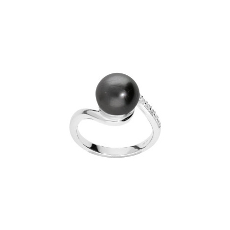 Brilio Silver Elegantní stříbrný prsten s pravou tahitskou perlou TA/SR05575A