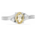 Prsten stříbrný s broušeným citrínem a zirkony Ag 925 026295 CT - 62 mm , 2,66 g