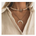 Manoki Perlový choker náhrdelník Blanca - chirurgická ocel, sladkovodní perla WA512 Stříbrná 38 