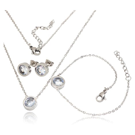 Linda's Jewelry Sada šperků Flat Circle chirurgická ocel IS024