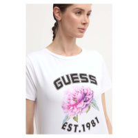 Tričko Guess PEONY bílá barva, V4YI15 J1314