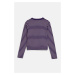 TOP GANT SHIELD SLIM RIBBED STRIPED TOP PANSY PURPLE