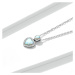 GRACE Silver Jewellery Stříbrný náhrdelník s modrým opálem Lidia - stříbro 925/1000, srdce NH-BS