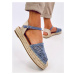 Espadrilky - Prolamované sandály s plátěnou podrážkou PREMAT
