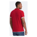 Ombre Pánské tričko s límečkem Henet červená Červená