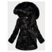 Černá asymetrická dámská zimní bunda (8953-A)