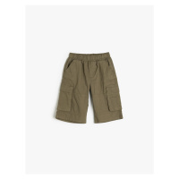 Koton Cargo Shorts with Elastic Waist and Side Pockets Cotton