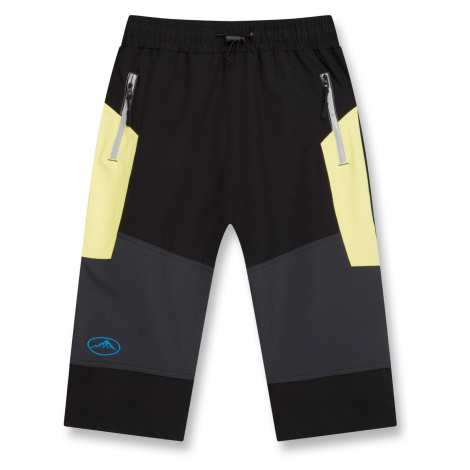 Chlapecké softshellové 3/4 kalhoty - KUGO FS5605, černá/ žlutá aplikace Barva: Černá