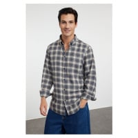 Trendyol Indigo Regular Fit Plaid Patterned Unisex Lumberjack Flannel Shirt