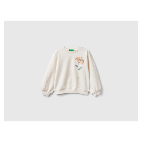 Benetton, Sweatshirt With Floral Embroidery United Colors of Benetton