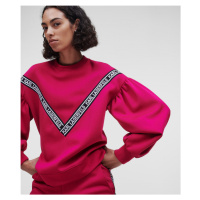Mikina karl lagerfeld bi-colour logo sweatshirt růžová