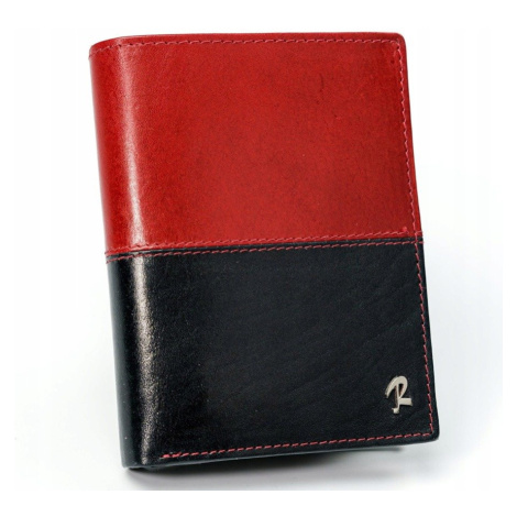 Vertikální pánská kožená peněženka z dvoubarevné přírodní kůže Rovicky
