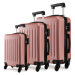 Konofactory Zlato-růžový odolný plastový kufr s TSA zámkem "Defender" - M (35l), L (65l), XL (10