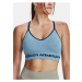 Modrá dámská vzorovaná sportovní podprsenka Under Armour UA Seamless Low Long Htr Bra