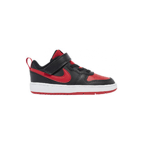 Červeno-černé tenisky na suchý zip Nike Court Borough 2 | Modio.cz
