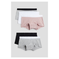 H & M - Bavlněné kalhotky boxer: balení po 5 - růžová