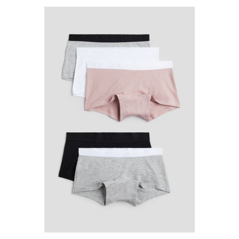 H & M - Bavlněné kalhotky boxer: balení po 5 - růžová H&M