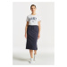 TEPLÁKOVÁ SUKNĚ GANT ICON G ESSENTIAL JERSEY SKIRT modrá