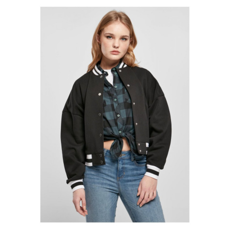 Ladies Oversized College Sweat Jacket - black Urban Classics
