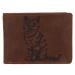 Lagen Pánská kožená peněženka 266-6403WZ kočka - hnědá