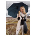 Černý elegantní vystřelovací dámský holový deštník s puntíky Verdana Doppler