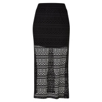 Dámská sukně Urban Classics Stretch Crochet Lace Midi - černá