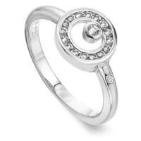 Hot Diamonds Třpytivý stříbrný prsten s diamantem a topazy Orbit DR259 59 mm