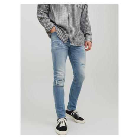 Modré pánské skinny fit džíny Jack & Jones Glenn - Pánské