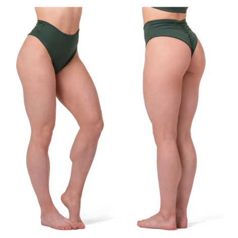 NEBBIA - High waist plavky 555 (dark green) - NEBBIA