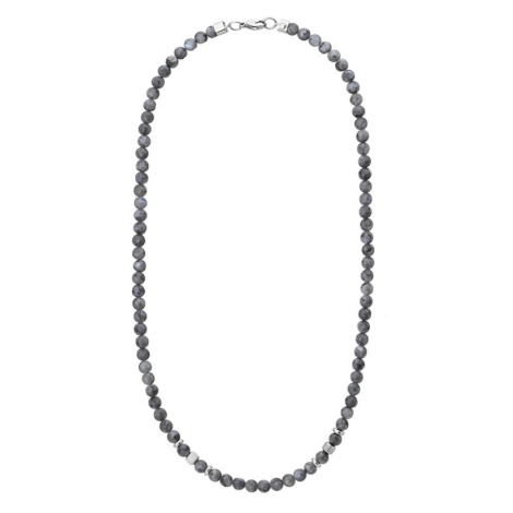 Manoki Pánský korálkový náhrdelník Enrico - 6 mm šedý labradorit WA655SS Šedá 55 cm