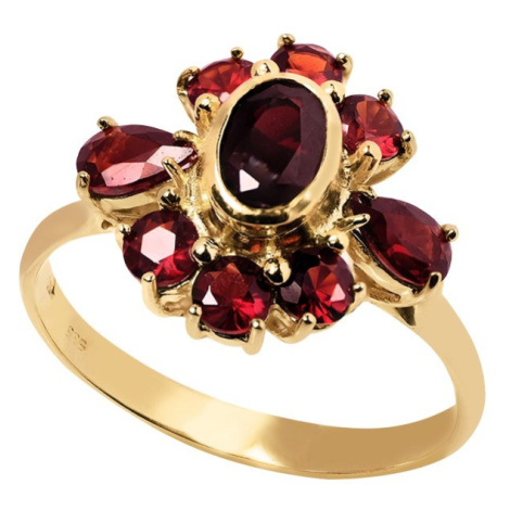Zlatý 14kt prsten s Granátem Planet Shop