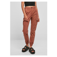 Dámské kalhoty // Urban Classics / Ladies High Waist Cargo Pants terracotta