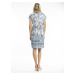 Béžovo-modré dámské květované šaty Orientique Rhodes