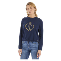 Svetr la martina woman tricot crew neck cachemi modrá