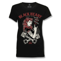 tričko street pánské - PIN UP PISTON - BLACK HEART - 14478